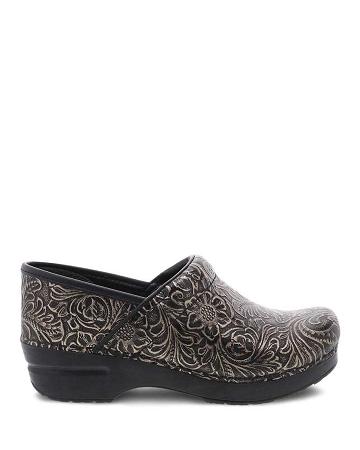 Sabots Dansko Professional Antique Tooled Femme Noir Marron | FR 487CTV